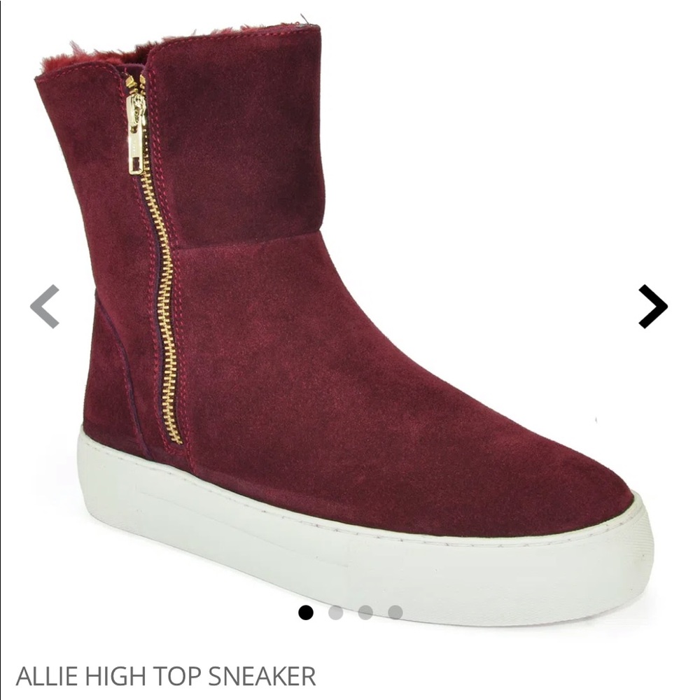 Jslides burgundy Allie high top sneaker